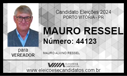 Candidato MAURO RESSEL 2024 - PORTO VITÓRIA - Eleições