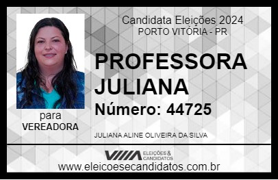 Candidato PROFESSORA JULIANA 2024 - PORTO VITÓRIA - Eleições