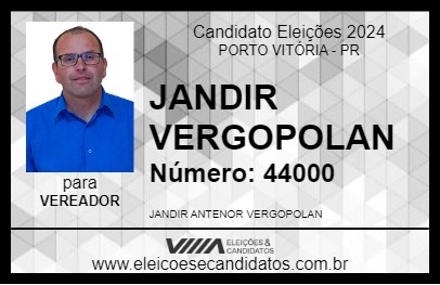 Candidato JANDIR VERGOPOLAN 2024 - PORTO VITÓRIA - Eleições