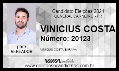 Candidato VINICIUS COSTA 2024 - GENERAL CARNEIRO - Eleições