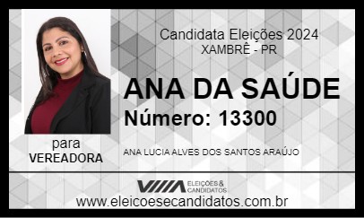 Candidato ANA DA SAÚDE 2024 - XAMBRÊ - Eleições