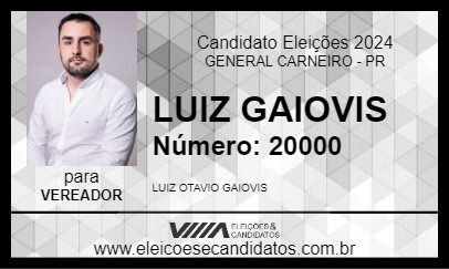 Candidato LUIZ GAIOVIS 2024 - GENERAL CARNEIRO - Eleições