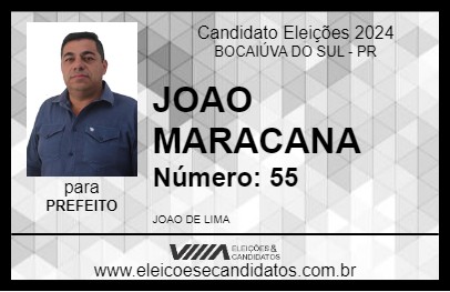 Candidato JOAO MARACANA 2024 - BOCAIÚVA DO SUL - Eleições