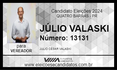 Candidato JÚLIO VALASKI 2024 - QUATRO BARRAS - Eleições