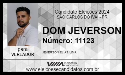 Candidato DOM JEVERSON 2024 - SÃO CARLOS DO IVAÍ - Eleições