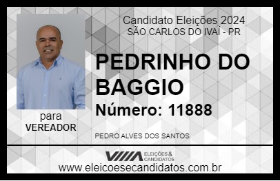 Candidato PEDRINHO DO BAGGIO 2024 - SÃO CARLOS DO IVAÍ - Eleições