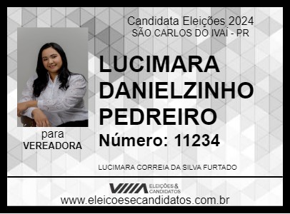 Candidato LUCIMARA DANIELZINHO PEDREIRO 2024 - SÃO CARLOS DO IVAÍ - Eleições