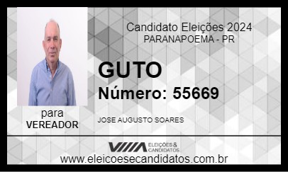 Candidato GUTO 2024 - PARANAPOEMA - Eleições