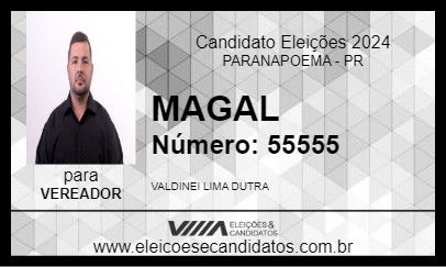 Candidato MAGAL 2024 - PARANAPOEMA - Eleições