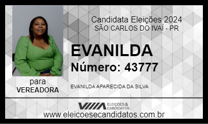 Candidato EVANILDA 2024 - SÃO CARLOS DO IVAÍ - Eleições