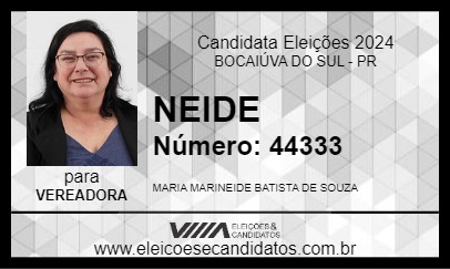 Candidato NEIDE 2024 - BOCAIÚVA DO SUL - Eleições