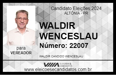 Candidato WALDIR WENCESLAU 2024 - ALTÔNIA - Eleições