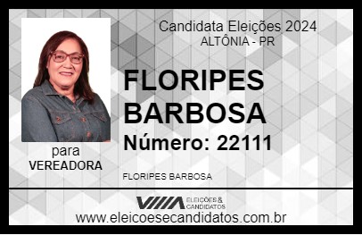 Candidato FLORIPES BARBOSA 2024 - ALTÔNIA - Eleições