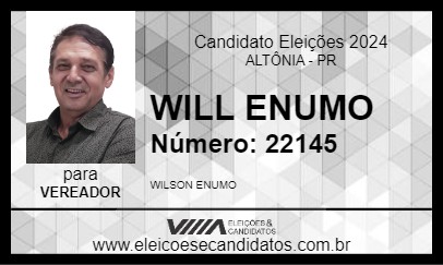 Candidato WILL ENUMO 2024 - ALTÔNIA - Eleições