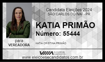 Candidato KATIA PRIMÃO 2024 - SÃO CARLOS DO IVAÍ - Eleições