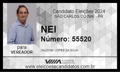 Candidato NEI 2024 - SÃO CARLOS DO IVAÍ - Eleições