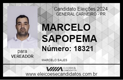 Candidato MARCELO SAPOPEMA 2024 - GENERAL CARNEIRO - Eleições