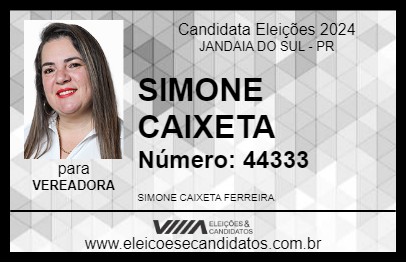 Candidato SIMONE CAIXETA 2024 - JANDAIA DO SUL - Eleições