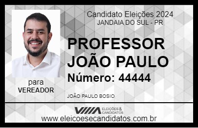 Candidato PROFESSOR JOÃO PAULO 2024 - JANDAIA DO SUL - Eleições