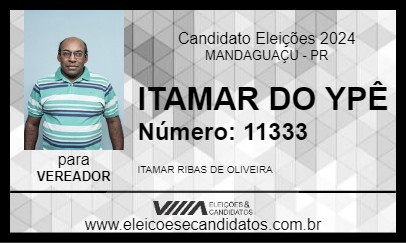 Candidato ITAMAR DO YPÊ 2024 - MANDAGUAÇU - Eleições