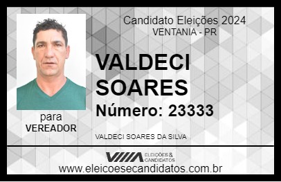 Candidato VALDECI SOARES 2024 - VENTANIA - Eleições