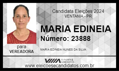 Candidato MARIA EDINEIA 2024 - VENTANIA - Eleições