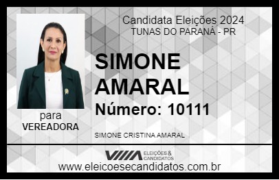 Candidato SIMONE AMARAL 2024 - TUNAS DO PARANÁ - Eleições