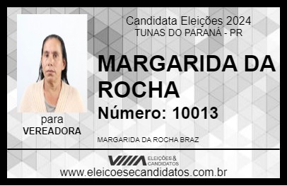 Candidato MARGARIDA DA ROCHA 2024 - TUNAS DO PARANÁ - Eleições