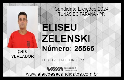 Candidato ELISEU ZELENSKI 2024 - TUNAS DO PARANÁ - Eleições