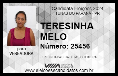 Candidato TERESINHA MELO 2024 - TUNAS DO PARANÁ - Eleições