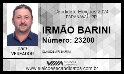 Candidato IRMÃO BARINI 2024 - PARANAVAÍ - Eleições