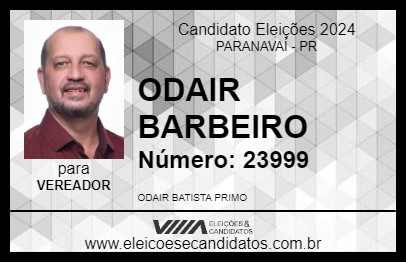 Candidato ODAIR BARBEIRO 2024 - PARANAVAÍ - Eleições