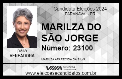 Candidato MARILZA DO SÃO JORGE 2024 - PARANAVAÍ - Eleições