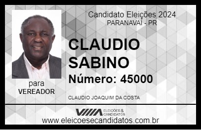 Candidato CLAUDIO SABINO 2024 - PARANAVAÍ - Eleições