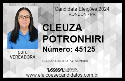 Candidato CLEUZA POTRONHIRI 2024 - RONDON - Eleições