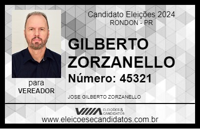 Candidato GILBERTO ZORZANELLO 2024 - RONDON - Eleições