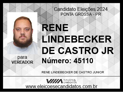 Candidato RENE JUNIOR DO CONQUISTA 2024 - PONTA GROSSA - Eleições