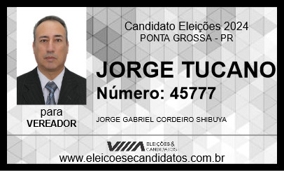 Candidato JORGE TUCANO 2024 - PONTA GROSSA - Eleições