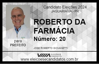 Candidato ROBERTO DA FARMÁCIA 2024 - JAGUARIAÍVA - Eleições