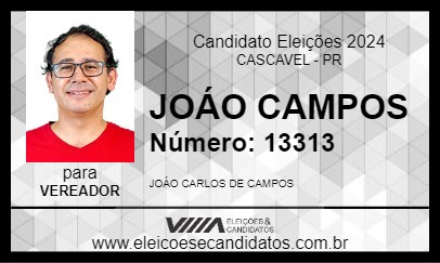 Candidato JOÁO CAMPOS 2024 - CASCAVEL - Eleições