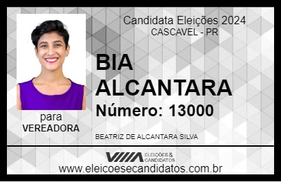 Candidato BIA ALCANTARA 2024 - CASCAVEL - Eleições