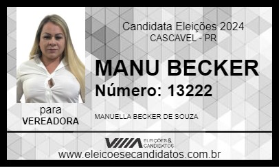 Candidato MANU BECKER 2024 - CASCAVEL - Eleições