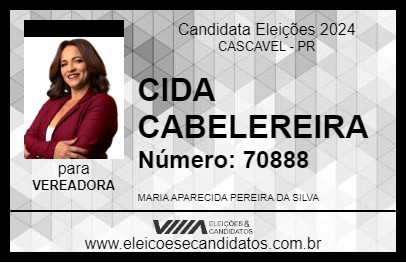 Candidato CIDA CABELEREIRA 2024 - CASCAVEL - Eleições