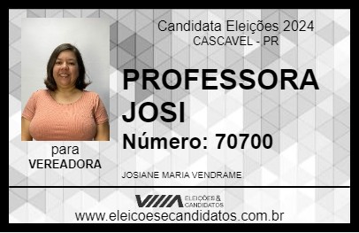 Candidato PROFESSORA JOSI 2024 - CASCAVEL - Eleições