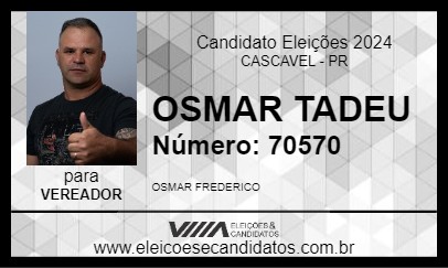 Candidato OSMAR TADEU 2024 - CASCAVEL - Eleições