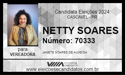 Candidato NETTY SOARES 2024 - CASCAVEL - Eleições