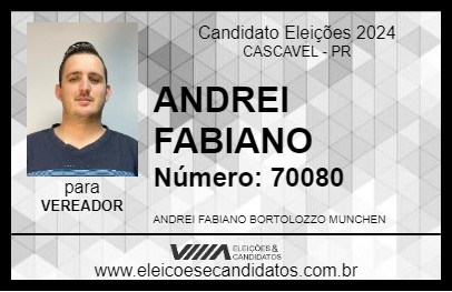 Candidato ANDREI FABIANO 2024 - CASCAVEL - Eleições