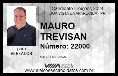 Candidato MAURO TREVISAN 2024 - BOA VISTA DA APARECIDA - Eleições