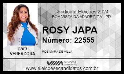 Candidato ROSY JAPA 2024 - BOA VISTA DA APARECIDA - Eleições