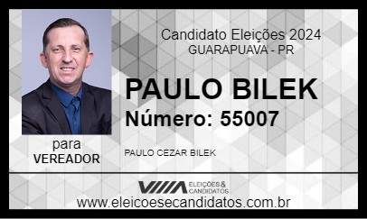 Candidato PAULO BILEK 2024 - GUARAPUAVA - Eleições